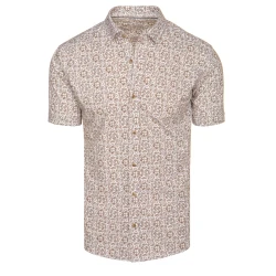 Vyriški baltos spalvos trumpomis rankovėmis marškiniai Tum