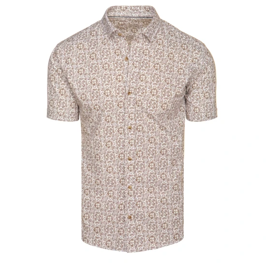 Vyriški baltos spalvos trumpomis rankovėmis marškiniai Tum KX1066