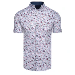 Vyriški baltos spalvos trumpomis rankovėmis marškiniai Ty