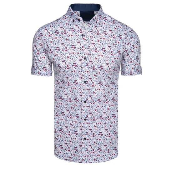 Vyriški baltos spalvos trumpomis rankovėmis marškiniai Ty KX1071