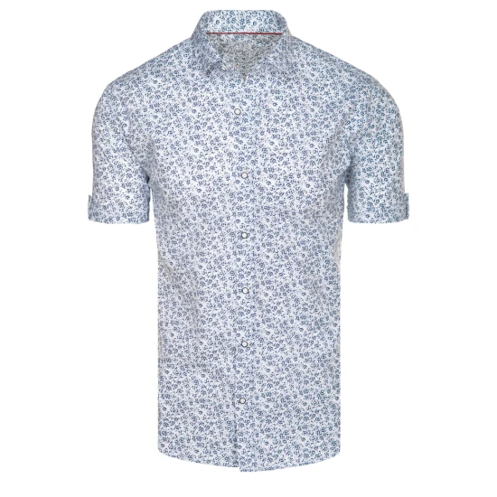 Vyriški baltos spalvos trumpomis rankovėmis marškiniai Tim KX1072