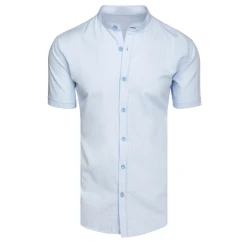 Vyriški šviesiai mėlynos spalvos trumpomis rankovėmis marškiniai Top