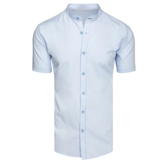 Vyriški šviesiai mėlynos spalvos trumpomis rankovėmis marškiniai Top KX1062