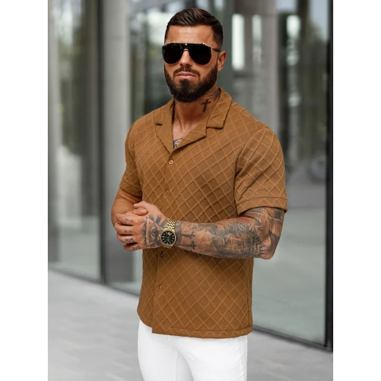 Vyriški trumparankoviai rudi marškinėliai Fargo O/B2257