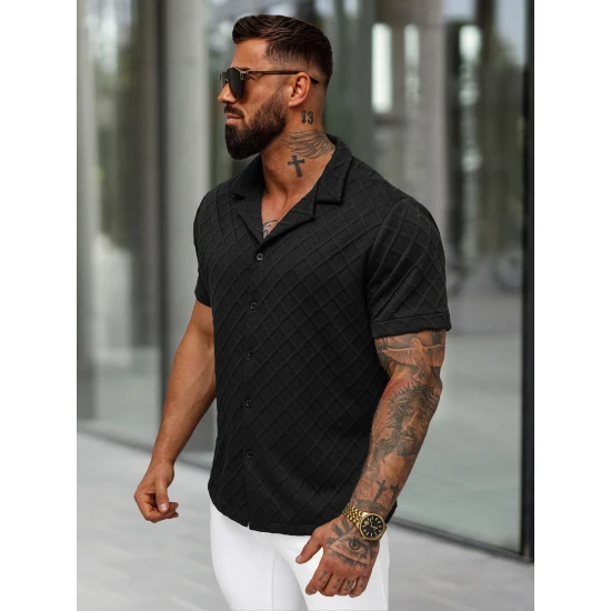 Vyriški trumparankoviai juodi marškinėliai Fargo O/B2257