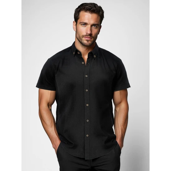 Vyriški juodos spalvos marškiniai trumpomis rankovėmis Sochi O/V165