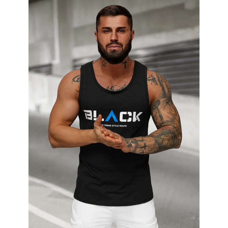 Men's black sleeveless shirt Black2 JS/8B1707/3Z