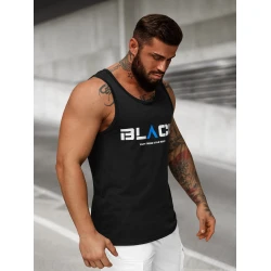 Vyriški juodos spalvos marškiniai be rankovių Black2