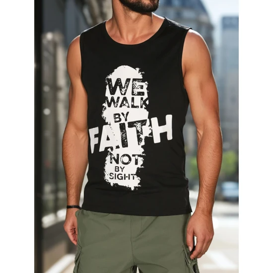 Vyriški juodi marškinėliai be rankovių Faith RX5657