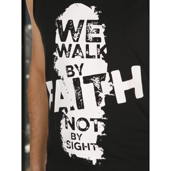 Vyriški juodi marškinėliai be rankovių Faith RX5657