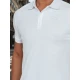 Vyriški baltos spalvos polo marškinėliai su logotipu Emb PX0627