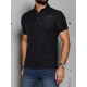 Vyriški juodos spalvos polo marškinėliai su logotipu Emb PX0624