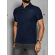 Vyriški tamsiai mėlynos spalvos polo marškinėliai su logotipu Emb PX0625