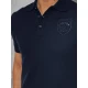 Vyriški tamsiai mėlynos spalvos polo marškinėliai su logotipu Emb PX0625