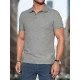 Vyriški pilkos spalvos polo marškinėliai su logotipu Emb PX0626
