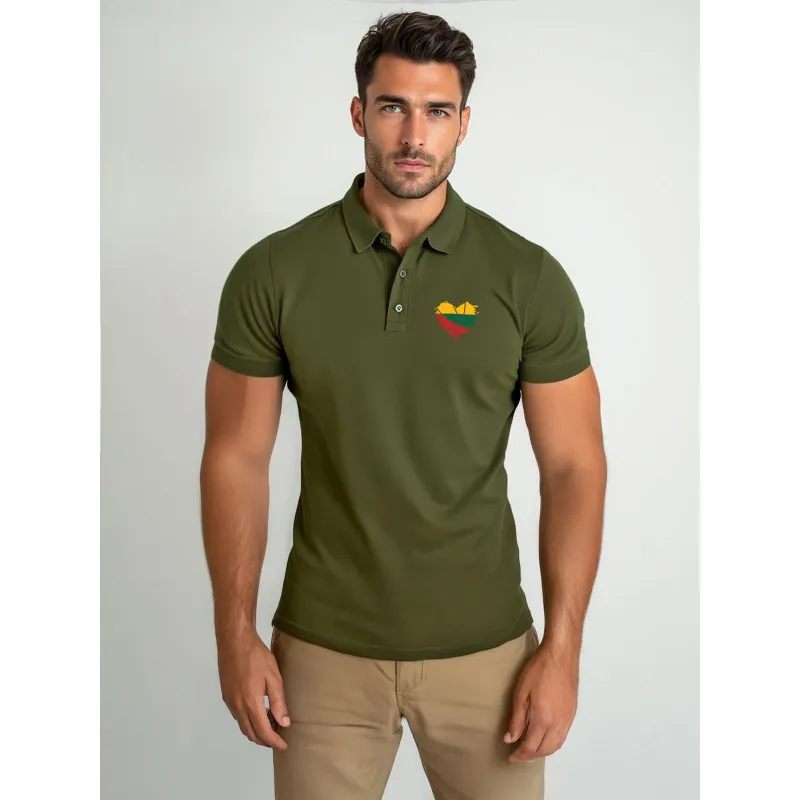 Men's khaki polo shirt Heart JS/8T80
