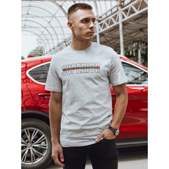 Vyriški šviesiai pilki marškinėliai su užrašu Superior RX5385