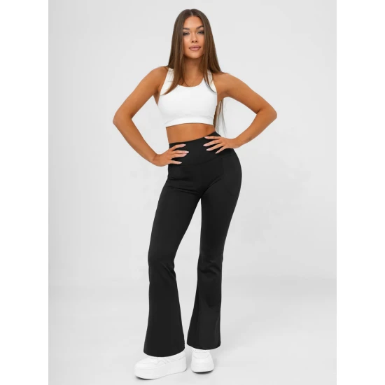 Moteriškos sportinės juodos platėjančios kelnės Active JS/13K1810/3
