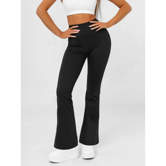 Moteriškos sportinės juodos platėjančios kelnės Active JS/13K1810/3