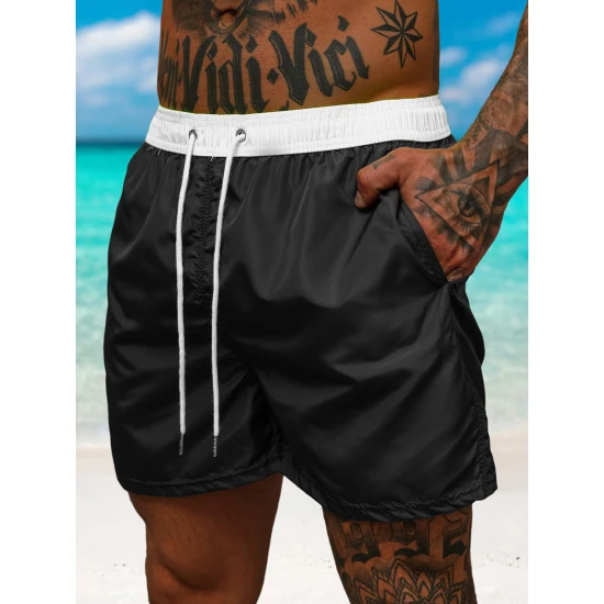 Vyriški šortai juodi/balti Renald JS/17K561/2