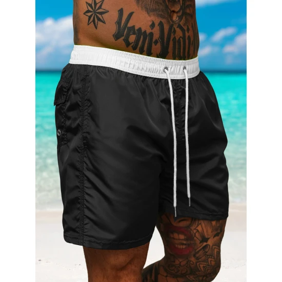 Vyriški šortai juodi/balti Renald JS/17K561/2