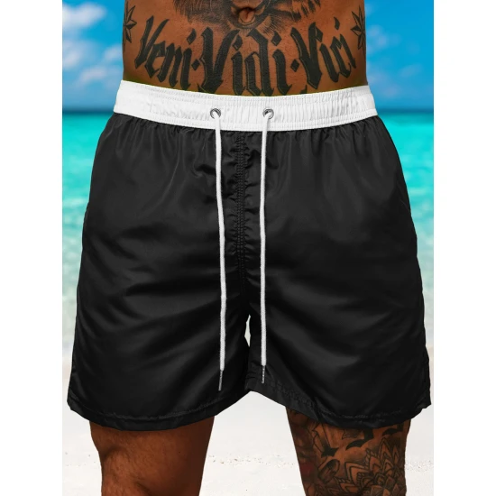 Vyriški šortai juodi/balti Renald JS/17K561/2