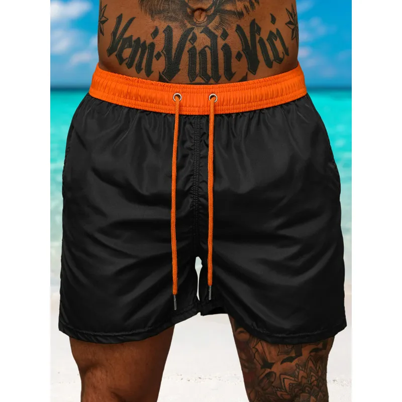 Vyriški šortai juodi/oranžiniai Renald JS/17K561/6