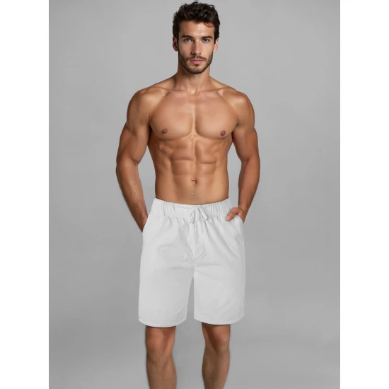 Vyriški baltos spalvos šortai Akel TMK/DC809/2