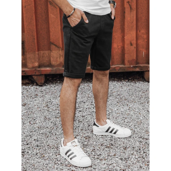 Vyriški juodos spalvos džinsiniai šortai Den SX2435