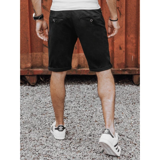 Vyriški juodos spalvos džinsiniai šortai Den SX2435