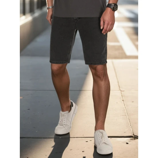 Vyriški juodi džinsiniai šortai Jack SX2493