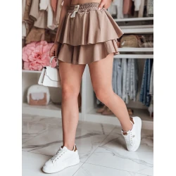 Moteriškas rudas mini sijonas Falbela