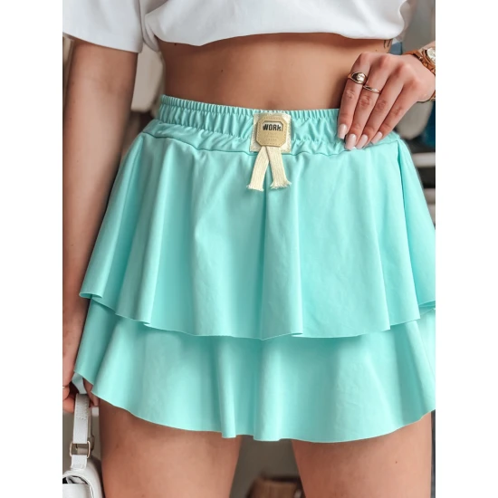 Moteriškas mėtinis mini sijonas Falbela CY0495