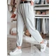 Moteriškos šviesiai pilkos kelnės su diržu Tailandi UY2553