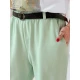 Moteriškos šviesiai mėtinės kelnės su diržu Tailandi UY2552