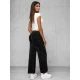 Moteriškos juodos plačios aksominės kelnės Metal JS/92K519/3