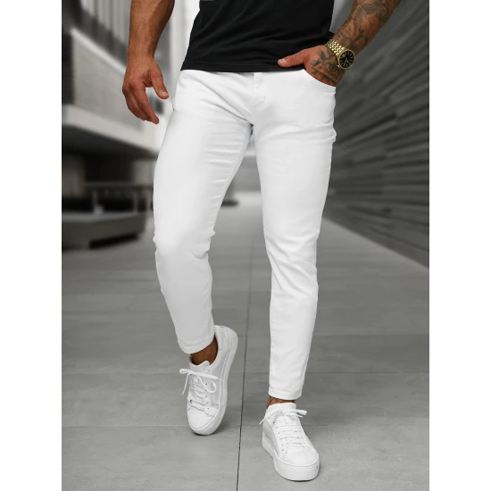 Vyriški baltgos spalvos priglundantys džinsai Jen O/YB661