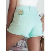 Moteriški mėtiniai džinsiniai šortai Sunylook Šortai moterims
