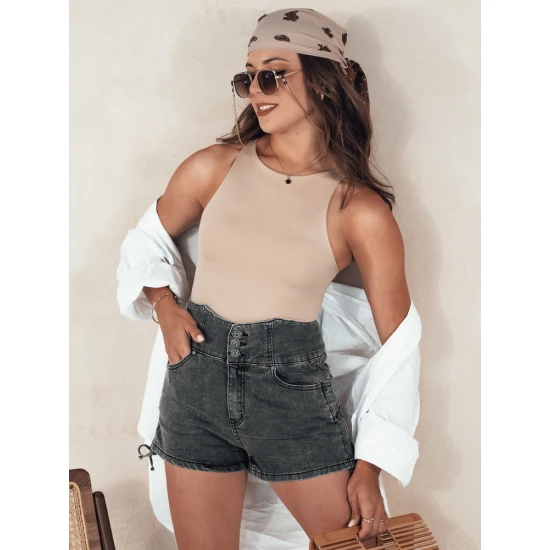 Moteriški juodi džinsiniai šortai Jeanlove SY0377