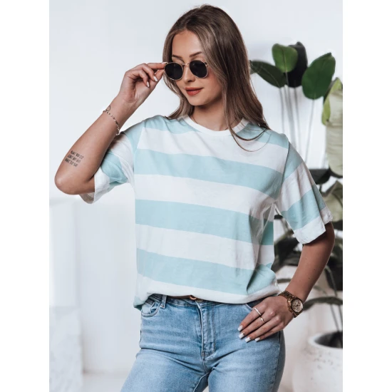 Moteriški dryžuoti mėlyni marškinėliai Almin RY2562