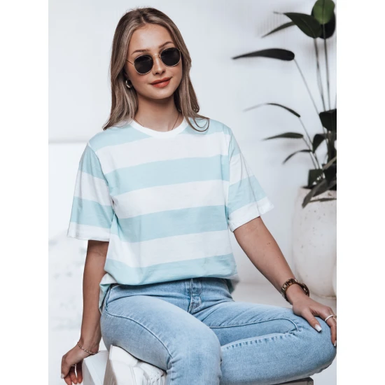 Moteriški dryžuoti mėlyni marškinėliai Almin RY2562