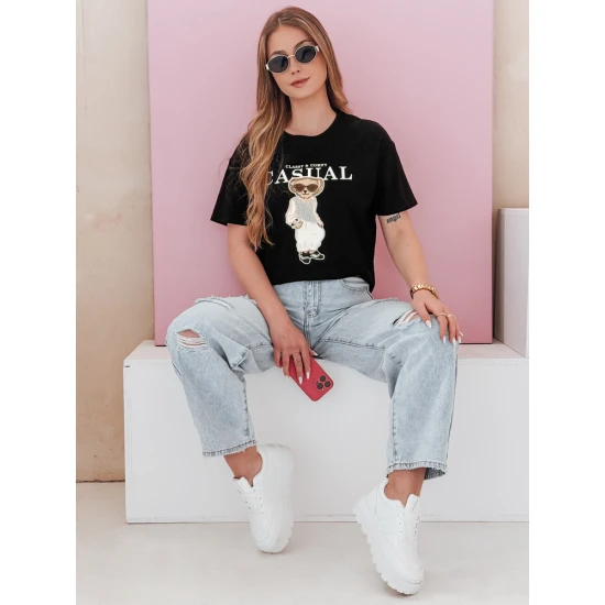 Moteriški juodi marškinėliai Classy RY2873