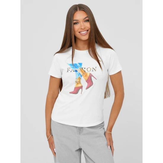 Moteriški baltos spalvos marškinėliai Fact JS/96T690/1