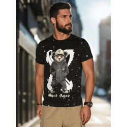Vyriški juodi marškinėliai su paveiksliuku Ages