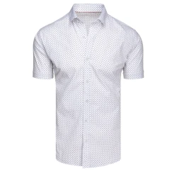 Vyriški baltos spalvos trumpomis rankovėmis marškiniai Toby