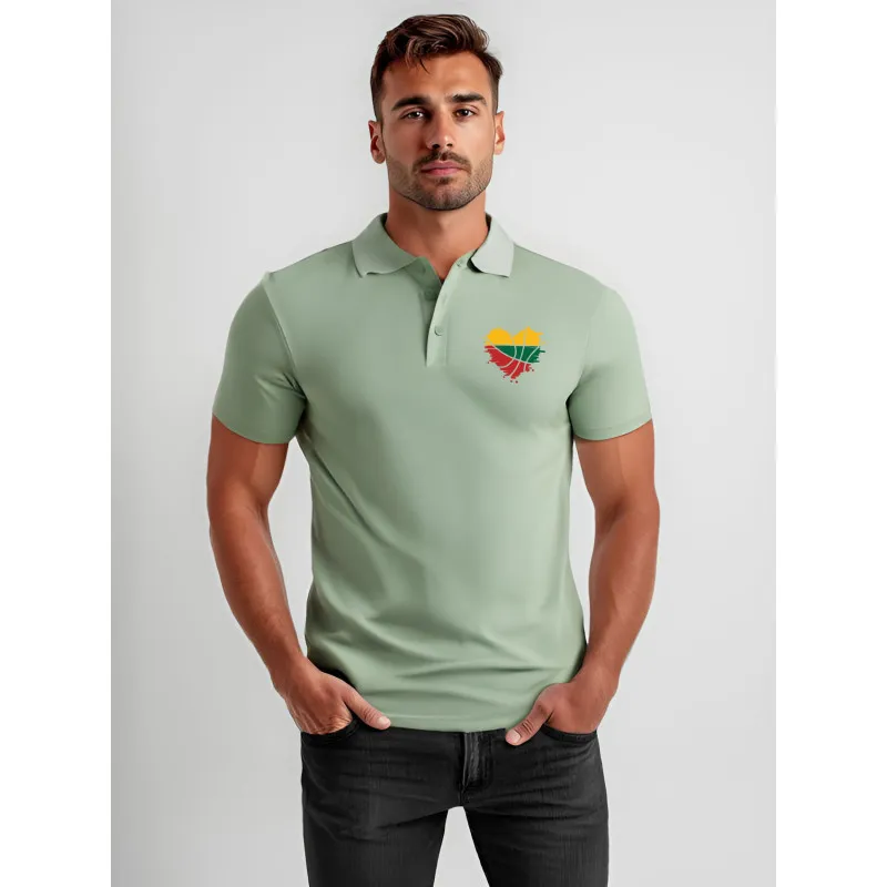 Vyriški mėtiniai polo marškinėliai Širdis JS/8T80