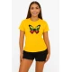 Moteriški geltoni marškinėliai Drugelis PK4025