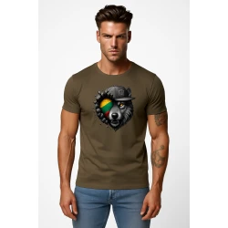 Vyriški chaki marškinėliai Vilkas pilkas