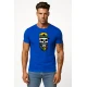 Vyriški mėlyni marškinėliai Kaukolė su kepure PK4016