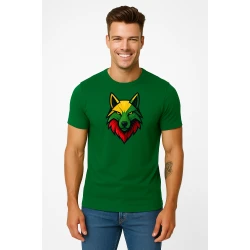 Vyriški tamsiai žali marškinėliai Vilkas
